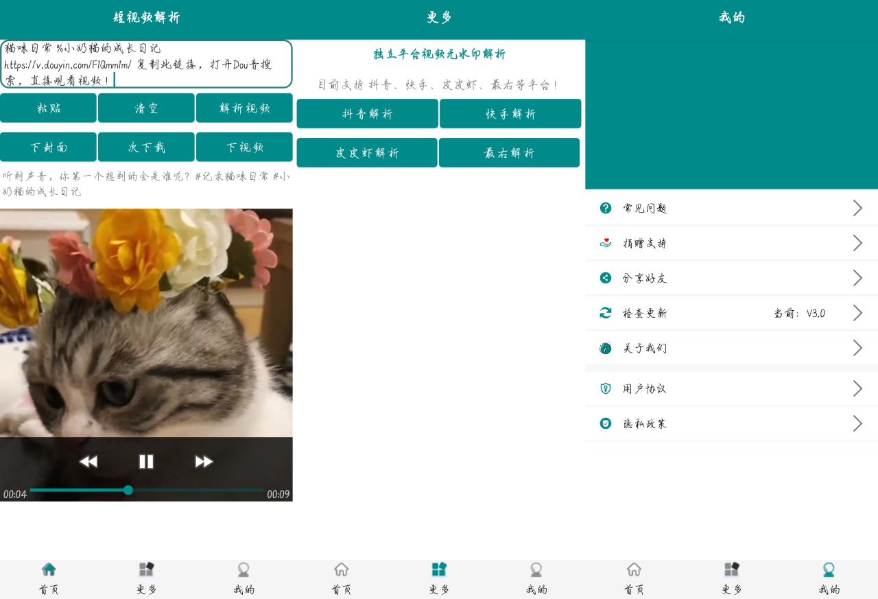 [软件]Android版-抖音短视频解析去水印工具